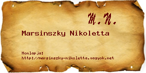 Marsinszky Nikoletta névjegykártya